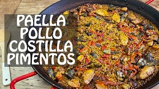 PAELLA DE POLLO COSTILLA Y PIMIENTOS [upl. by Akiner]