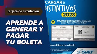 Tarjeta de Circulación en Guatemala 2023 Aprende a Generar y Pagar tu boleta SAT 🔵 [upl. by Crowell]