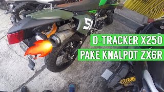 DTRACKER X250 PAKE KNALPOT ZX6R [upl. by Hessney]