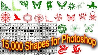 Photoshop tutorial How to download and use Photoshop Shapes [upl. by Koslo]