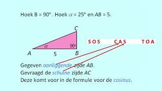 Zijden berekenen in driehoek gegeven hoek en rechte zijde [upl. by Ardnwahsal883]