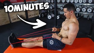 10 minutes pour se muscler à la maison  exercices élastiques super efficace [upl. by Nomrej941]