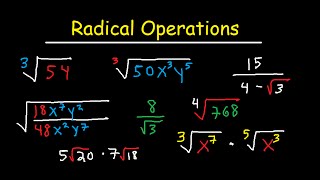 Simplifying Radical Expressions Adding Subtracting Multiplying Dividing amp Rationalize [upl. by Adnawuj609]