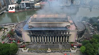 Philippines blaze destroys historic post office [upl. by Thisbee92]