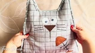 Sew a Multifunctional Kitty 3in1 Toy Pillow amp Pajama Bag  Шьём мультифункционального котенка [upl. by Kcirnek]