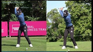 Sung Hyun Park Golf Swing  Driver amp 4 Iron faceon views Evian Championship September 2018 [upl. by Snow]