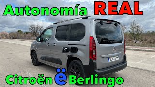 ¡PRUEBA DE FUEGO Citroen eBerlingo 2022 Autonomía real FURGONETA ELÉCTRICA MOTORK [upl. by Yssor]