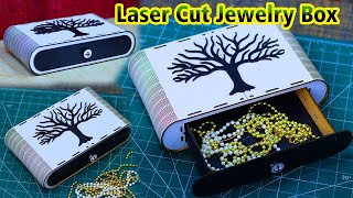 How to make Laser Cut Living Hinges Jewelry Box Modern Jewellery Box Design 3mm Free Vector [upl. by Ennybor]