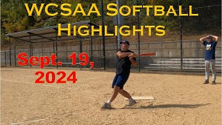 WCSAA Softball Highlights  September 19 2024 [upl. by Nnylacissej464]