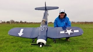 HANGAR 9 CORSAIR F4U1D 60cc ARF RC MAIDEN LARGE SCALE SAITO FG 84cc 3 CYL RADIAL DEANO CMAC 2016 [upl. by Llenad]