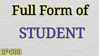 Full form of STUDENT  Full Meaning of Student  Gk Quiz in Hindi  Mahipal Rajput [upl. by Suhploda890]