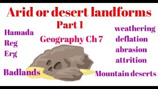 Geography Ch 7 Part 12  Desert landforms [upl. by Iviv496]