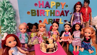 Ariels Birthday  Elsa amp Anna toddlers celebrate  gifts  cake  sing  pinata  princesses [upl. by Einamrej329]