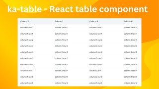 How to use katable library with React tutorial  React table component [upl. by Steinke]