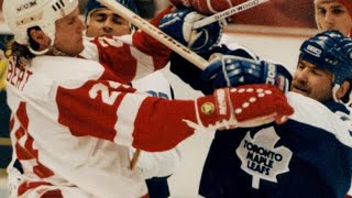 💥 Bod Probert vs Wendle Clark 💥 4 epic fights 🤜🏼 Leafs vs Red Wings [upl. by Baoj]