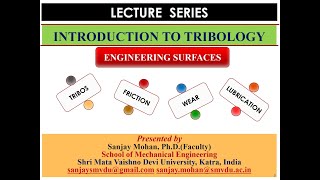 LECTURE SERIES ON TRIBOLOGYENGINEERING SURFACESMECHANICAL ENGINEERING DrSANJAY MOHAN [upl. by Nosiram]