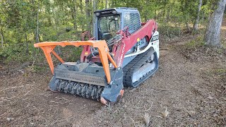 Mulching Around The New Pond And Cabin Site [upl. by Ferri]