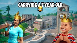 FUNNY 7 YEAROLD FORTNITE KID GETS CARRIEDMUST WATCH [upl. by Vitus]