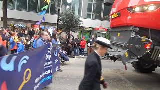 Lord Mayors Show London 91124Dutch band and National Farmers Union in Cheapside City of London [upl. by Atthia]