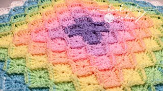 How to Crochet Bavarian Stitch Square Blanket [upl. by Ainola]