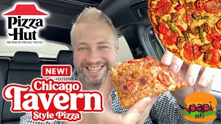 NEW Pizza Hut Chicago Tavern Style amp New Toppings Review [upl. by Nnayecats]