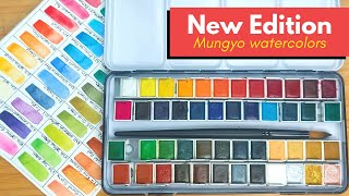 BEST Watercolors for BEGINNERS Mungyo 48 Watercolor Unboxing amp Swatching [upl. by Yllac]