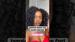 Jamaican Bounce Curl Crochet Hair 4 Weeks Later  Protective Style for Natural Hair [upl. by Reivilo37]