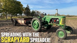 Spreading Compost With The Scrap Yard Spreader [upl. by Nwahsad]