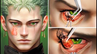 ASMR Removing Lady Bug Under The Eye For Zoro  ASMR Eyelash Extensions [upl. by Harrak193]