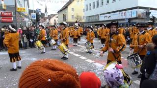 Fanfarenzug Wurmlingen im Fasnetumzug in Tuttlingen 132014 [upl. by Lilithe]