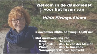 Afscheidsdienst Hilda ElzingaSikma [upl. by Virendra717]