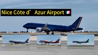 Nice Côte d’Azur Airport 🇫🇷  Runway 04L Arrivals 04R Departures  Boeing  Airbus  Bizjets [upl. by Esir]