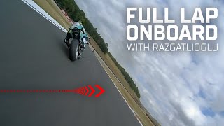 FULL ONBOARD fast lap with Toprak Razgatlioglu at Donington Park  GBRWorldSBK [upl. by Alamak778]