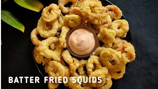 Squids batter fry  Crispy Goan Food recipes  Quick Calamari Fry  How to make Squids batter Fried [upl. by Belcher]