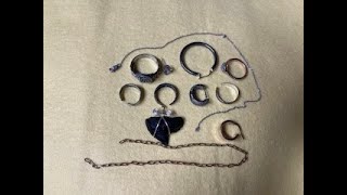 Myrtle Beach Detecting 14 Rings Shark Teeth Gold Silver [upl. by Llenhoj430]