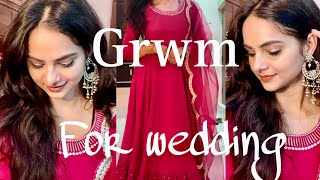 GRWM for a Wedding❤️ makeup amp outfit 🌸Makeup using only Lakme productsSimple wedding makeup [upl. by Kentigerma919]