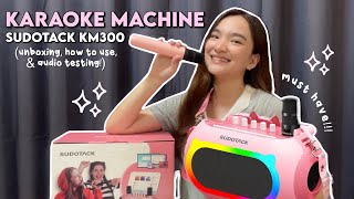 SUDOTACK KM300 KARAOKE MACHINE 🎤🎶 unboxing how to use amp audio testing  Denays Ann [upl. by Nonad]