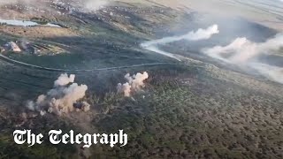 Russian tank column blown up by lethally accurate Ukrainian artillery near Bakhmut [upl. by Py927]