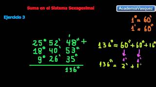 Suma en el Sistema Sexagesimal Ejercicio 3 [upl. by Yanetruoc435]