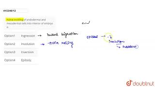 Active inrolling of endodermal and mesodermal cells into interior of embryo is  12  HUMAN REP [upl. by Bobseine]