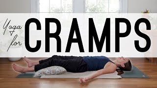 Yoga for Cramps and PMS  20Minute Home Yoga [upl. by Ahsla]