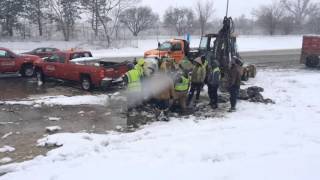 Water main breaks leads to flooded road in Flint [upl. by Ielarol]