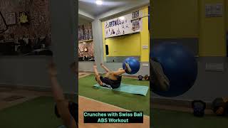 Crunches With Swiss Ball 💪🏻 ABS amp Six Pack Exercise With Gym Ball 🔥 GYM Exercise for ABS [upl. by Avaria]