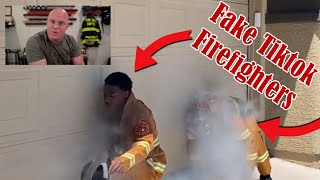 Fake TikTok Firefighters depicting real firefighters like idiots chasing money [upl. by Ovida]