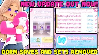 NEW UPDATE Out Now Removed Sets And Dorm Saves Are Here Royale High Update [upl. by Ainedrag277]