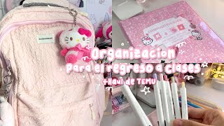 🎀Organización para el regreso a clases 2023 Haul de TEMU carpeta lapicera y mochila☁️🌷✨ [upl. by Stalker901]