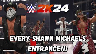 Every Shawn Michaels Entrance In WWE2K24 [upl. by Pisarik]