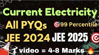 Most repeated ⚠️JEE 2024 Current electricity PYQs jee jee2024 physics jeemains [upl. by Aramat]