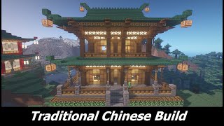 MINECRAFT How to build a traditional Chinese Temple 🐲 Easy Minecraft Tutorial [upl. by Adnawyt]