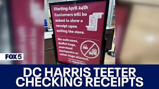 DC Harris Teeter bans certain bags now checking receipts to fight theft [upl. by Airtemad]